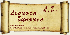 Leonora Dunović vizit kartica